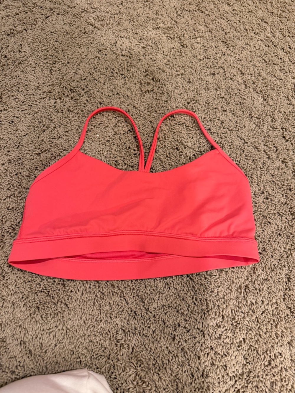 Lululemon Flow Y bra orangey pink